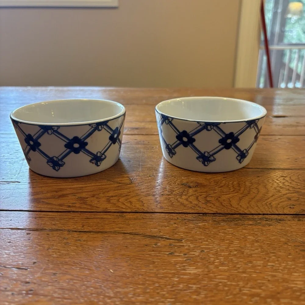 Vista Alegre Vouga Blue and White Porcelain Ramekin Made In Portugal